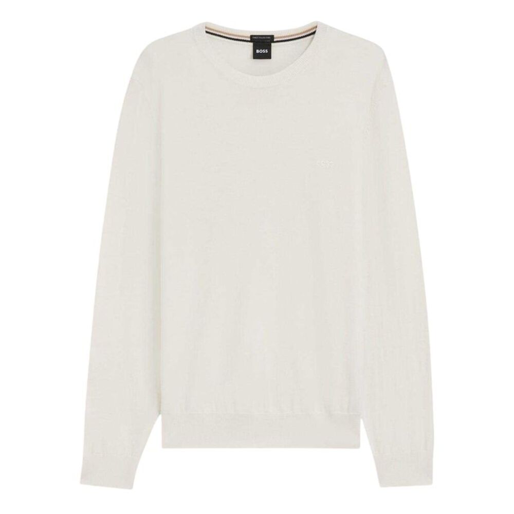 Boss Mens Logo Sweater / White